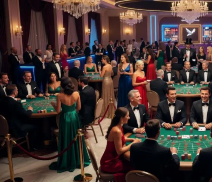 Gala z ponad setką gości podczas luksusowego wydarzenia casino night