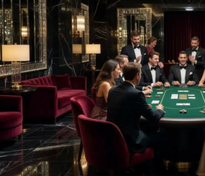 Cinematiczny wieczór kasynowy Wonderstar s. r. o. z eleganckim stołem do gry i nastrojowym światłem